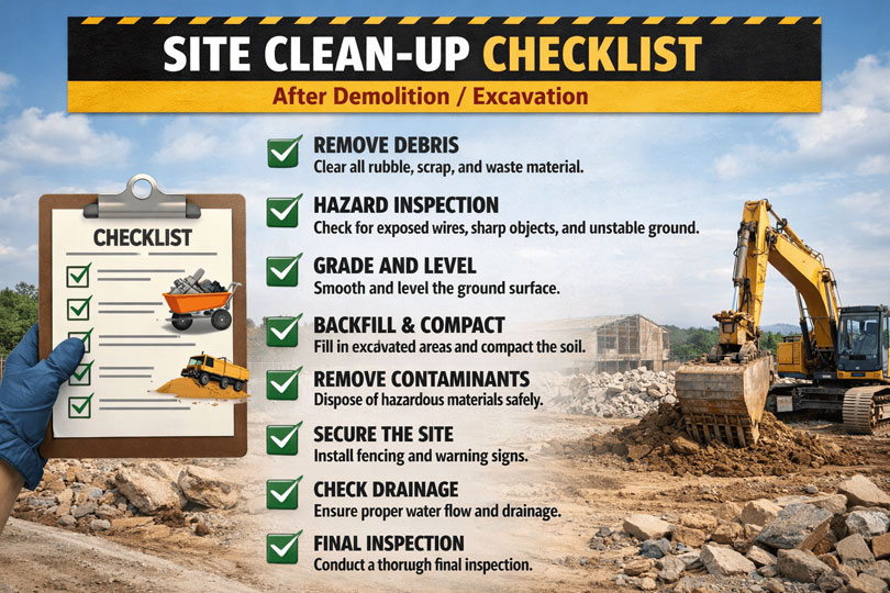 Site Clean-Up Checklist After Demolition or Excavation